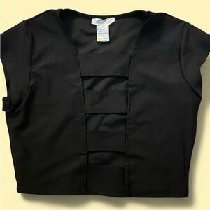 I Heart Raves Black Crop Top Cutout Front Size M Festival Clubwear